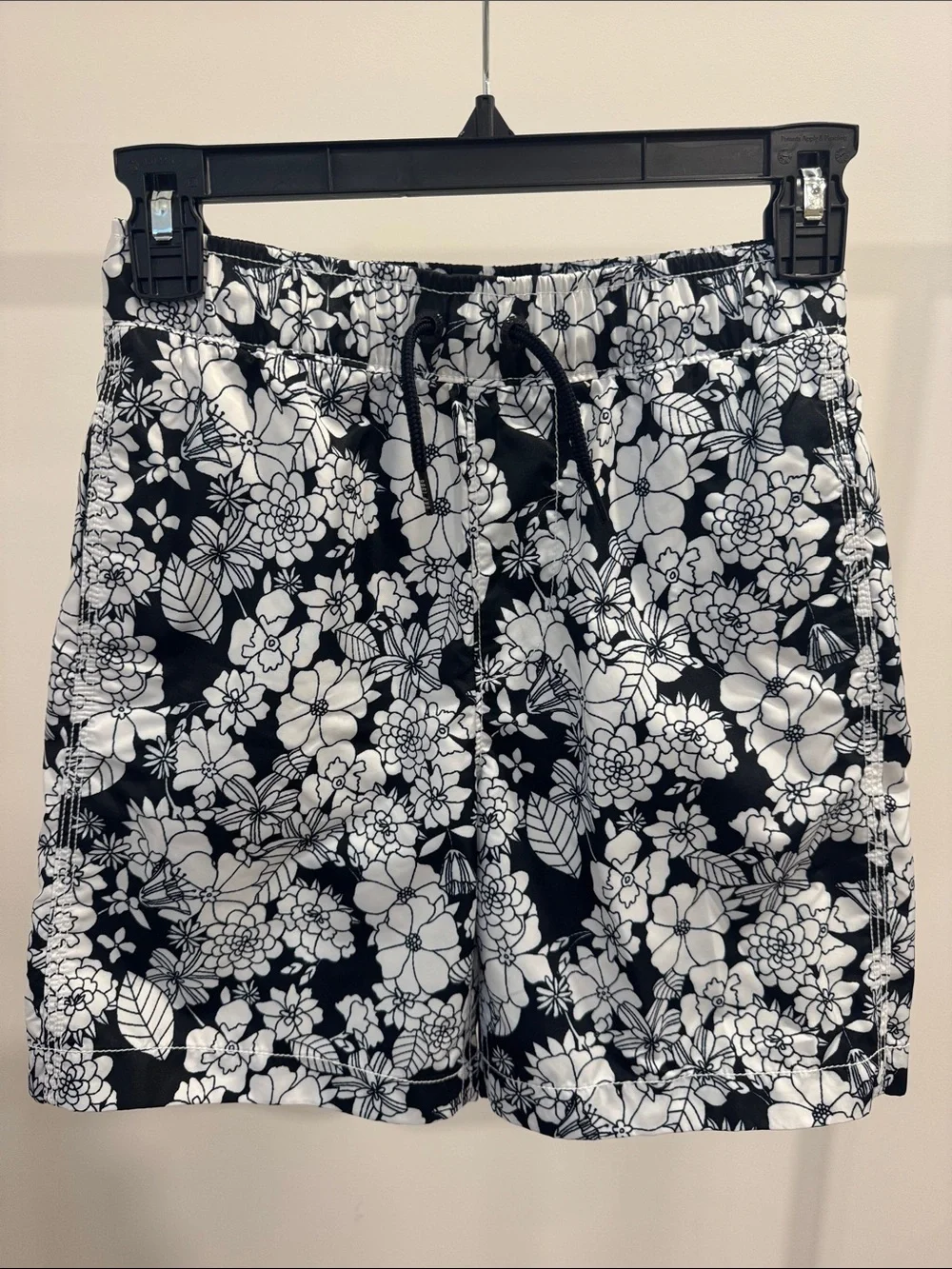 GAP Black and White Floral Swim Trunks
